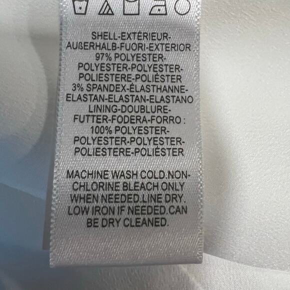 NWT Dress The Population Rory Dress Women's Size S Off White Midi Sheath Fringe - Picture 12 of 12